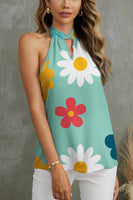 Flower Grecian Neck Tank