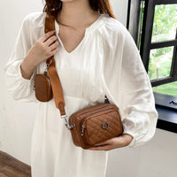 PU Leather Adjustable Strap Crossbody Bag