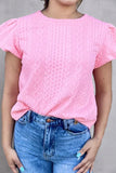 Round Neck Short Sleeve Blouse