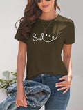 SMILE Round Neck Short Sleeve T-Shirt