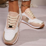 Lace-Up PU Leather Sneakers