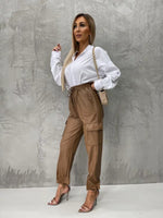 Tied High Waist Pants with Pockets