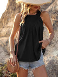 Ruched Round Neck Tank