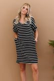 Zenana Carefree Confidence Full Size Striped T-Shirt Dress