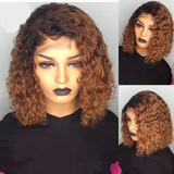 Lace Front | Short Brazilian Deep Curly Human Hair Lace Wig 1b/30