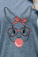 Easter Bunny Graphic Round Neck T-Shirt