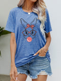 Easter Bunny Graphic Round Neck T-Shirt