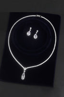 Cubic Zirconia Pendant Necklace and Earrings Set