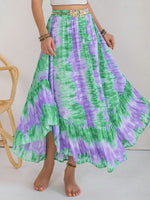 Tie-Dye Ruffle Hem Skirt