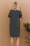 Zenana Carefree Confidence Full Size Striped T-Shirt Dress