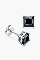 925 Sterling Silver Square Moissanite Stud Earrings