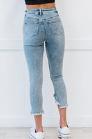 YMI Jeanswear Isabella Petite Frayed Tulip Hem Ankle Jeans