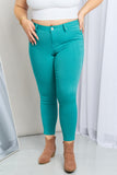 YMI Jeanswear Kate Hyper-Stretch Full Size Mid-Rise Skinny Jeans in Sea Green