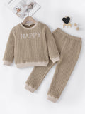 Kids HAPPY Textured Top and Joggers Set