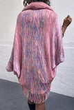 Open Front Fringe Hem Poncho